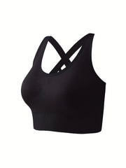 3pcs Criss Cross Back Sports Bras Comfy Running Workout Bra