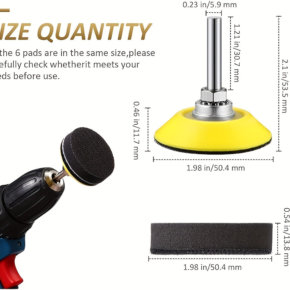 2 Inch Hook And Loop Sanding Pad With 1/4'' Shank Drill Attachment