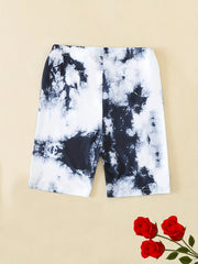 Girls Tie Dye Waistband Shorts Breathable Casual Pants