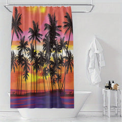Landscape Printed Shower Curtain Bathroom Waterproof Mold Resistant