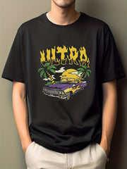 Men's Cartoon Hip Pop Print T-shirt Active Casual Crew Neck Tee