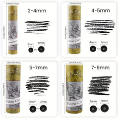 25 Willow Charcoal Sticks for Artists Sketching