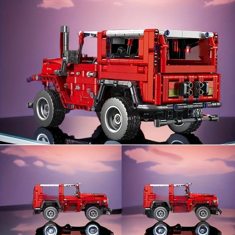 1010 Particle Red Off Road Building Block Toy