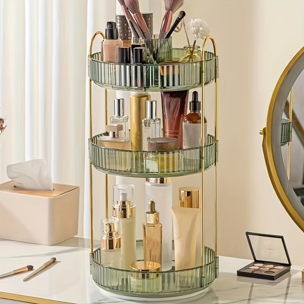 360 Rotating Makeup Organizer for Vanity Cosmetic Display Cases