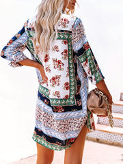 Vacay Blouse Women's Plus Colorblock Floral Print Long Sleeve