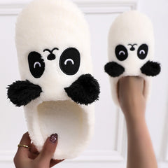 Cartoon Panda Fluffy Slippers for Women