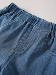 Girls' Lace Embroidery Denim Shorts for Summer