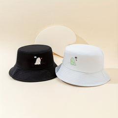 2pcs Cartoon Print Fisherman Hat UV Sunlight Bucket Hat Couple
