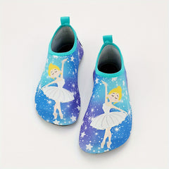 Girls Cartoon Print Water Shoes Lightweight Slip On Beach Aqua Socks
