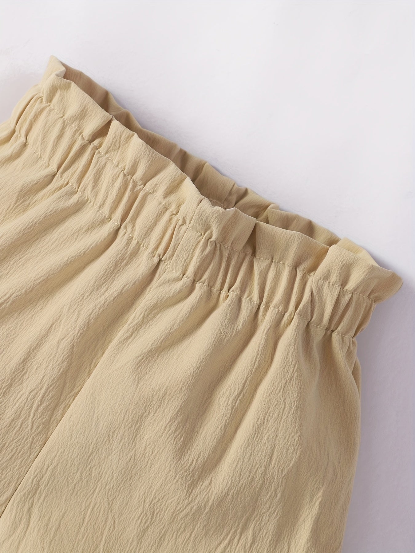 3pcs Toddler Girls Paperbag Waist Shorts Set