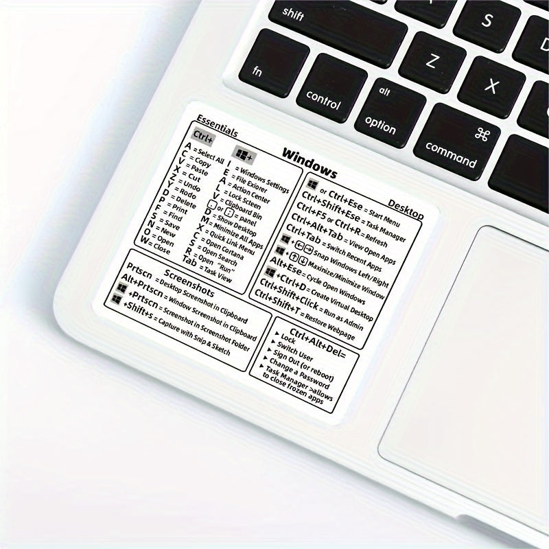 2 Sheets Windows Word Shortcut Key Sticker Set Laptop Reference Tips Sticker