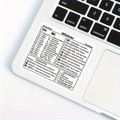 2 Sheets Windows Word Shortcut Key Sticker Set Laptop Reference Tips Sticker