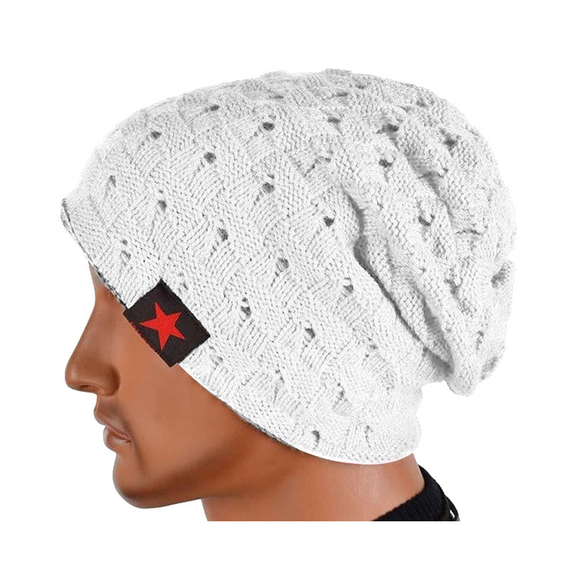Pu Hat Pentagram Casual Hat For Men And Women, Warm Knitted Winter Hat
