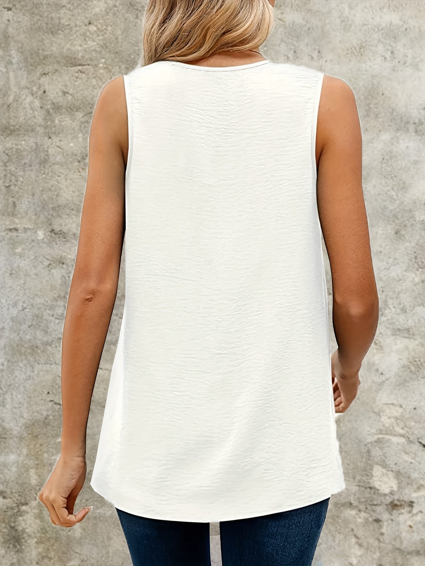 Women's Solid V Neck Tank Top Summer Sleeveless Blouse