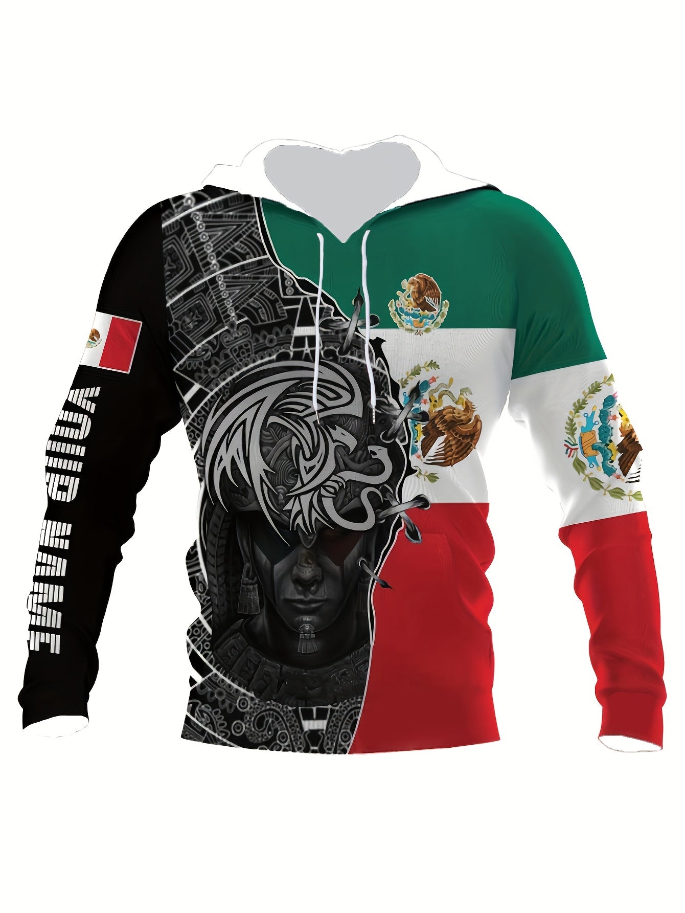 Mexican Eagle Print Men's Hooded Sweatshirt
