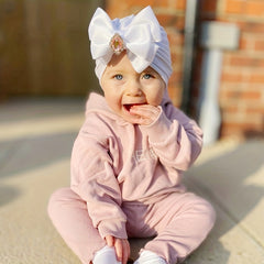 Baby Girls Bowknot Turban Beanie Cap Headwear Accessories