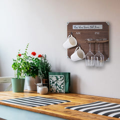 Wall Mounted Mug Hanging Rack Wine Glass Holder Kitchen Accessories