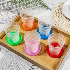 Portable Folding Cup Transparent Plastic Water Cup Mini Travel Mug