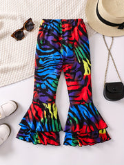 Girls Colorful Leggings Flared Pants Trousers