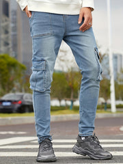 Men's Slim Fit Distressed Denim Pants