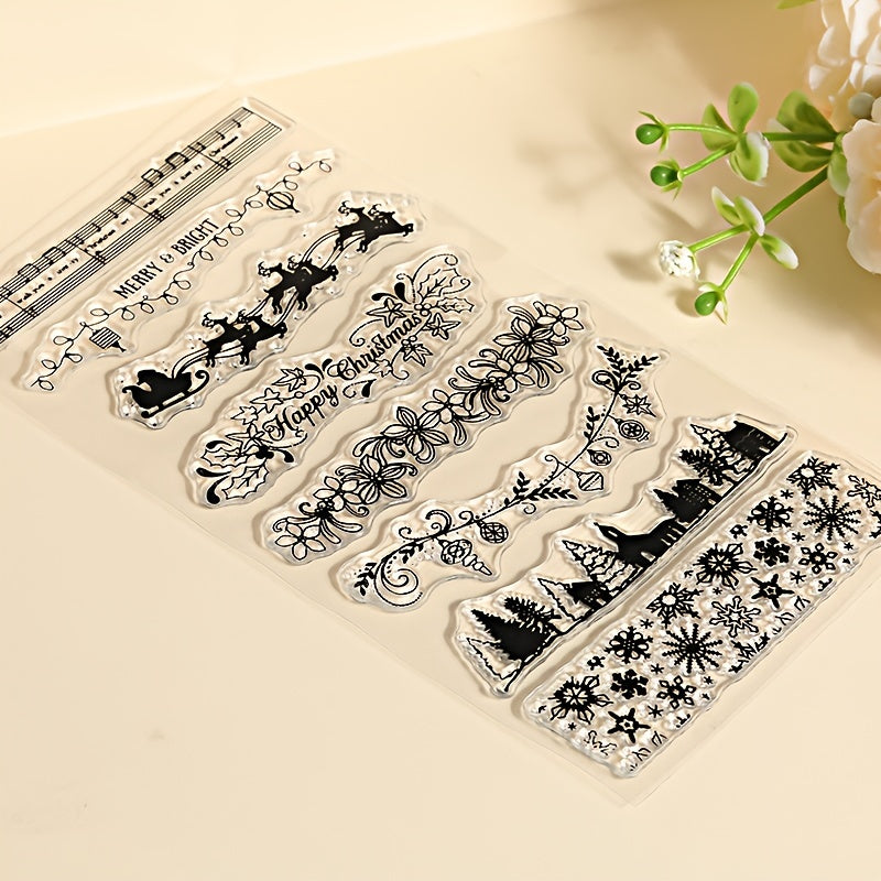 Christmas Collection Decorative Pattern Transparent Rubber Stamp