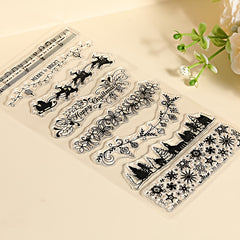 Christmas Collection Decorative Pattern Transparent Rubber Stamp
