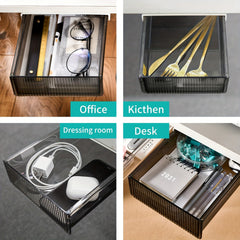 Medium Under Desk Drawer Organizer Clear Plastic Drawer For Office School Home