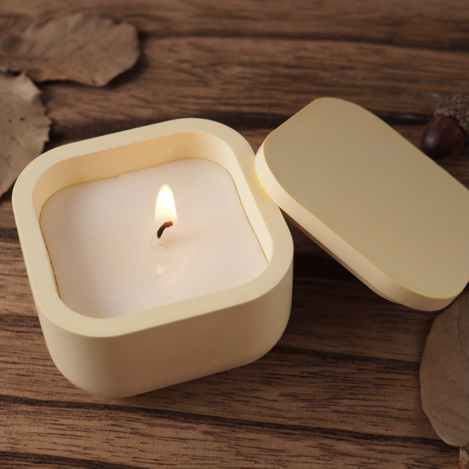DIY Cement Jar Silicone Mold Gypsum Candle Holder With Lid Resin Mold