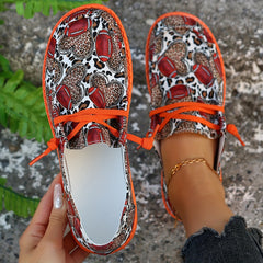 Personality Rugby Print Flat Shoes Women's Slip On Casual Shoes