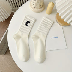 5 Pairs Girls Breathable Crew Socks for Spring Autumn Sports Teens Children