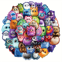 50pcs Colorful Furry Monster Vinyl Stickers for Laptops Water Bottles Cars