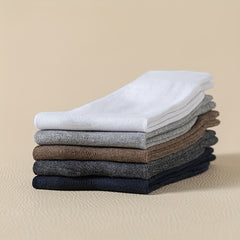 5 Pairs Solid Socks Comfy & Breathable Women's Mid Tube Stockings