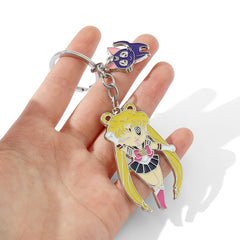 Anime Girl Cat Keychain Pendant