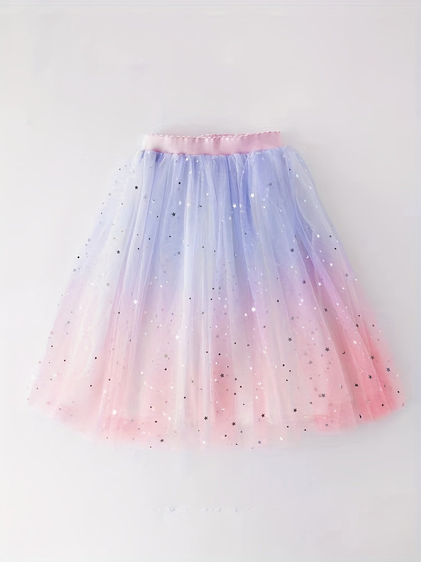Kid Girls' Gradient Mesh Sequin High Waist Skirt