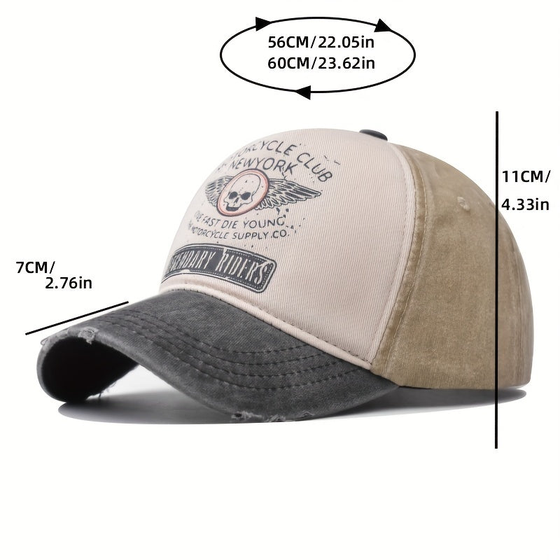 Distressed Denim Baseball Cap Washed Hat