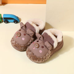 Girls' Warm Cozy Animal Slides Soft Slippers Plush Comfy Non-slip Shoes