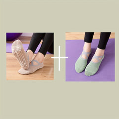 Non Slip Cross Strap Yoga Socks Silicone Padded Low Cut Sport Socks