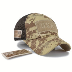 Camouflage Trucker Hat Flag Embroidery Baseball Cap Patriotic Dad Hats