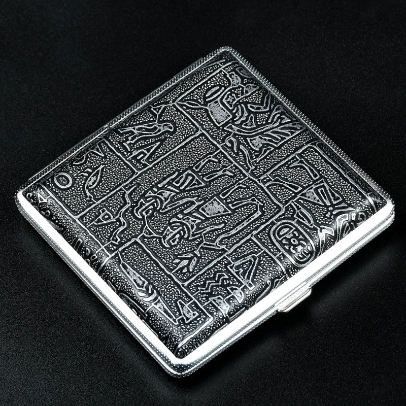 Leather Cigarette Case 20 Packs Men's Storage Box Windproof Cigarette Case