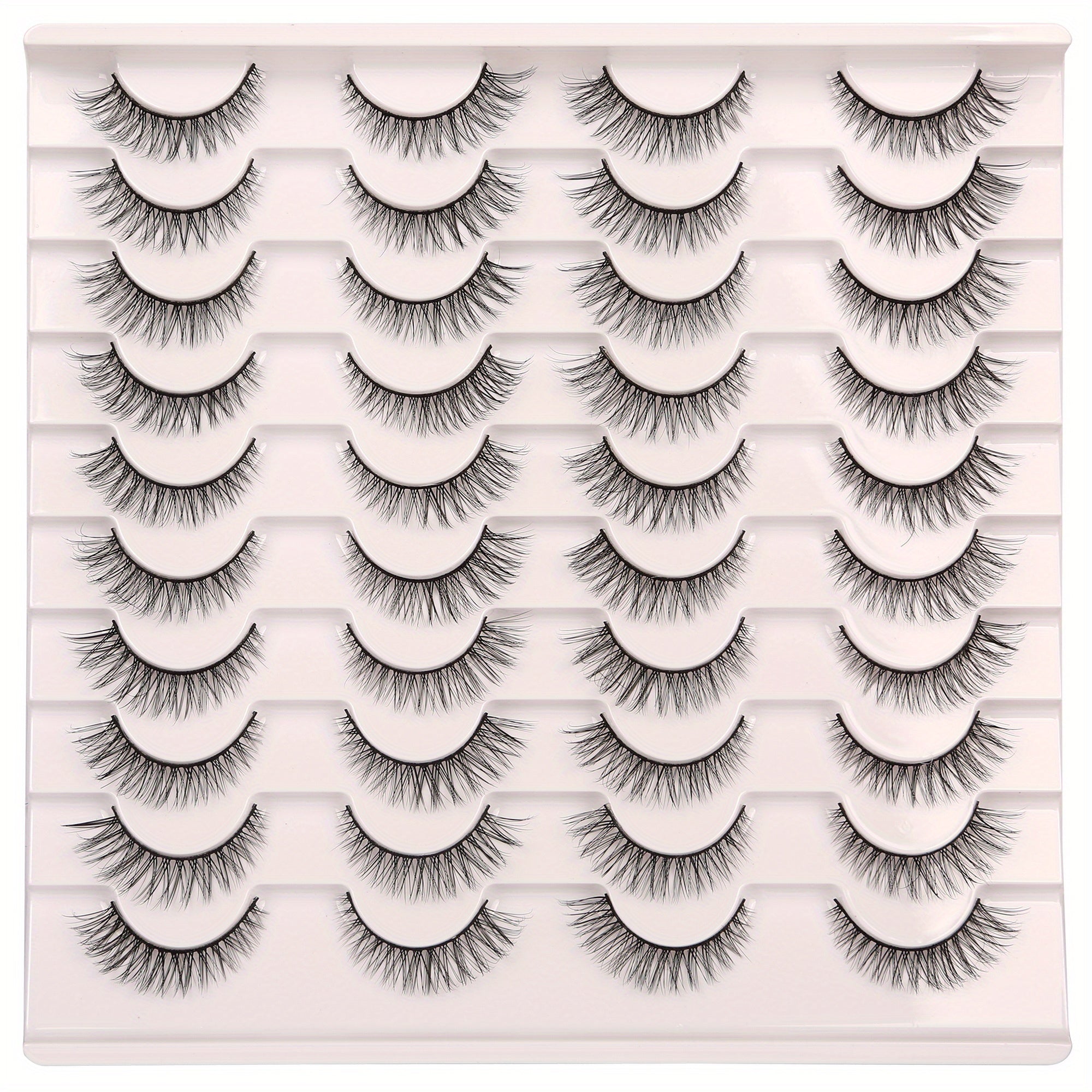 20 Pairs Natural Look Cat Eye Lashes 3D Light Volume Fluffy Eyelash Extension