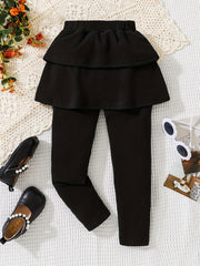Girls' 2 In 1 Footless Leggings With Tutu Skirt