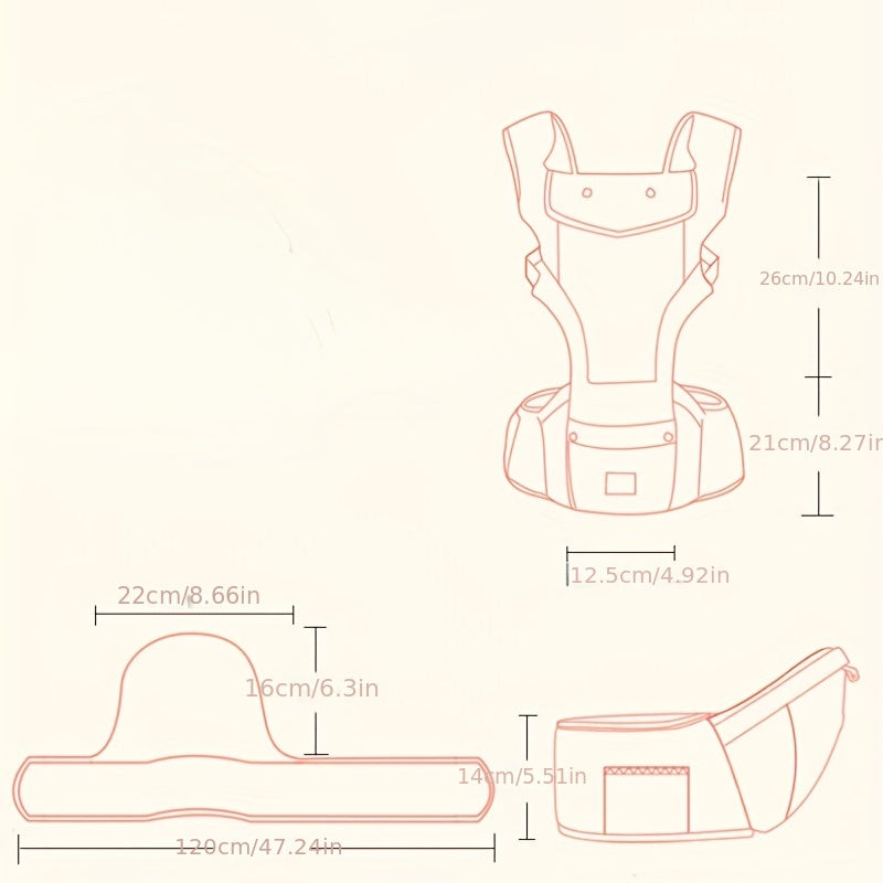 Breathable Baby Carrier Waist Stool for Summer Travel