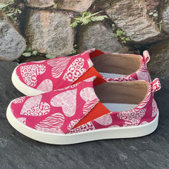 Heart Print Breathable Skate Shoes Lightweight Casual Flat Canvas Sneakers