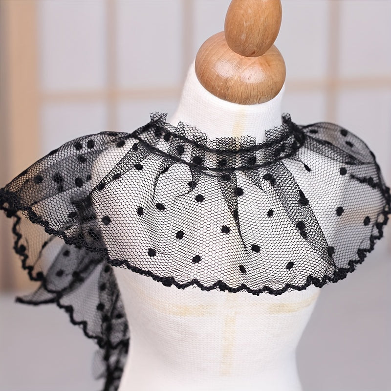 5pcs Lace Mesh Pleated Lace Polka Dot Clothing Cuffs Skirt Accessories
