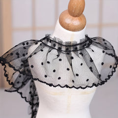 5pcs Lace Mesh Pleated Lace Polka Dot Clothing Cuffs Skirt Accessories
