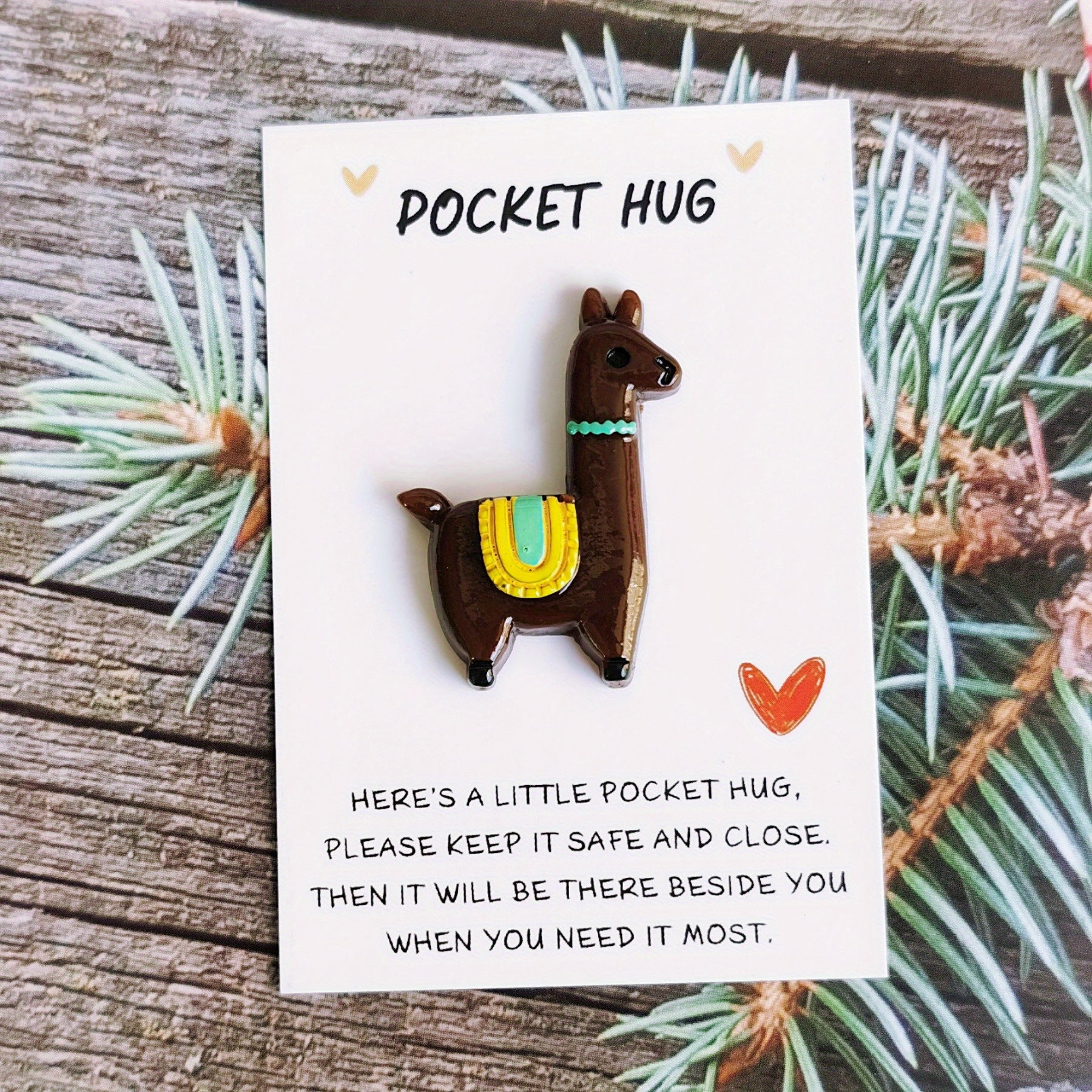 Llama Pocket Hug Card Encouraging Mini Gift Special Birthday Present