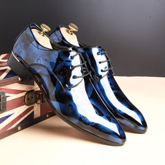 Men Pointed Toe Oxford Shoes Lace Up Dress Shoes For Wedding