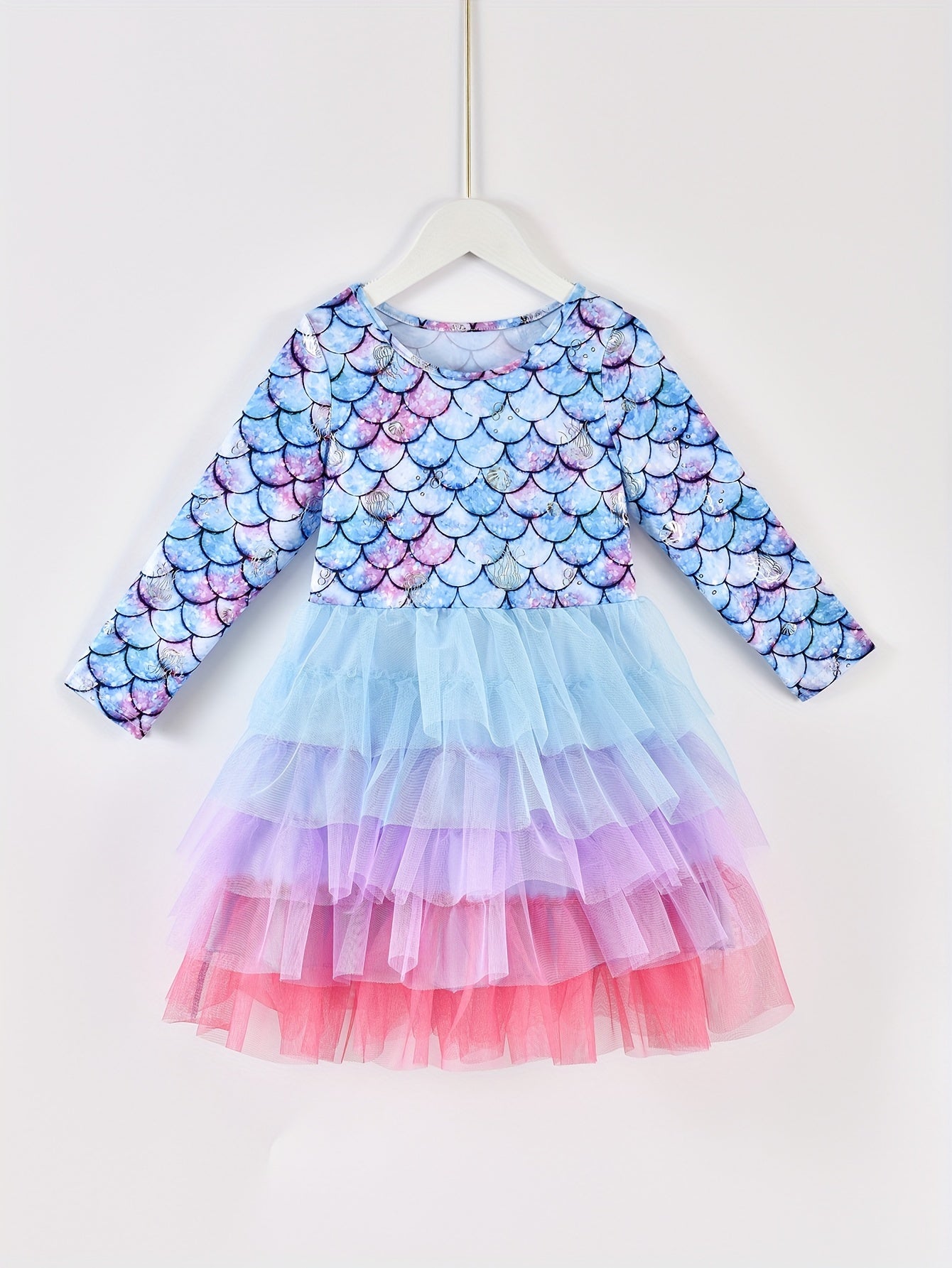Girls Mermaid Dress Princess Pageant Gown Christmas Birthday Party Dress