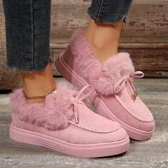Plush Lined Furry Flat Skate Shoes