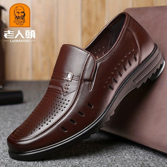 LAORENTOU Men's Hollow Out Loafer Shoes Lightweight Non Slip Driving Shoes